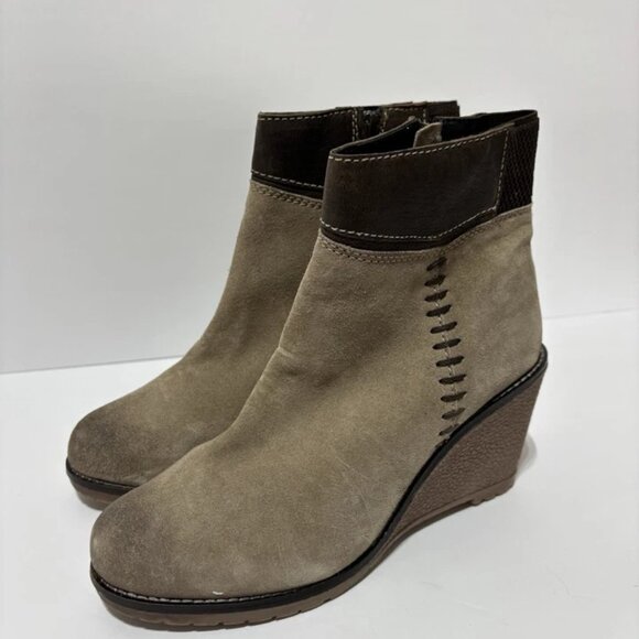 Enjoiya Women’s Taupe Wedge Ankle Booties, Size 11 M - Picture 5 of 6